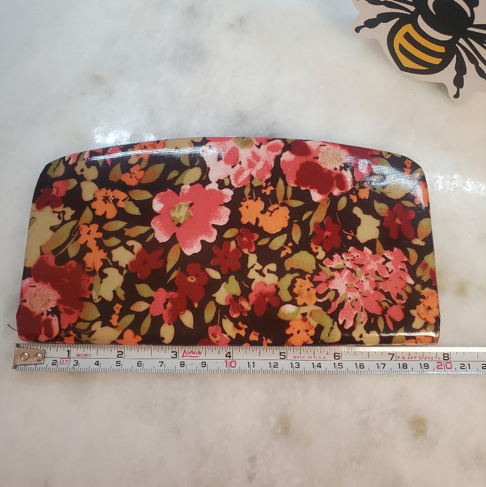 Mundi patent floral slim clutch wallet